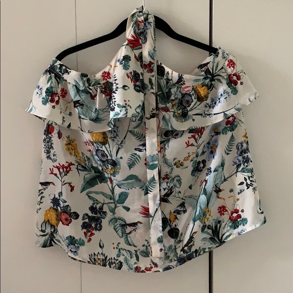Strapless Flower Print blouse - Picture 1 of 3